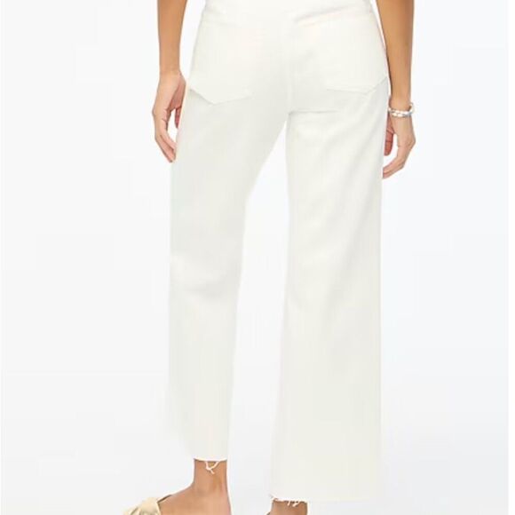 J. crew Factory Wide-leg crop jean stretch in seashell white NWT - Picture 6 of 16